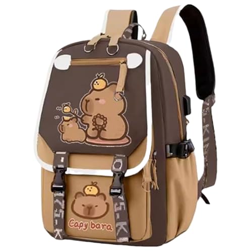 Sac à dos d'école mignon Capybara grand volume imperméable fille