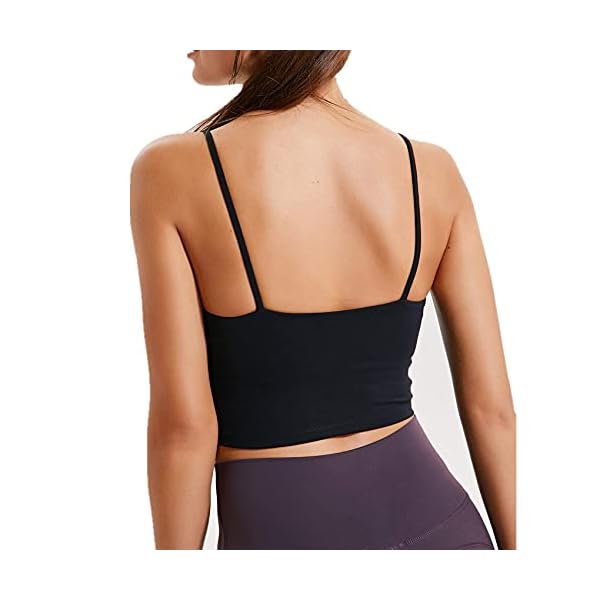 Lemedy Women Padded Sports Bra Fitness Workout Running Shirts Yoga Tank Top (XL, Black)