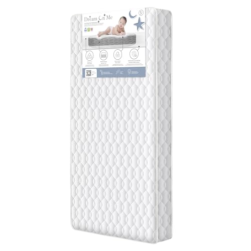 Image of Dream On Me Twilight 5” Crib & Toddler Bed Mattress, Grey, 88 Coil Inner Spring Support, Waterproof & Stain-Resistant Removable Vinyl Cover, Greenguard Gold & BSA Certified, Made in USA