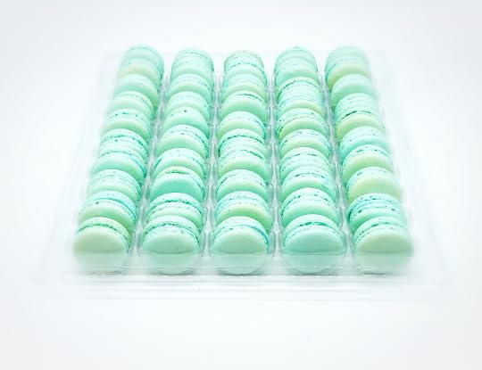 50 Pack Blueberry Chocolate French Macaron Value Pack | Light Blue Macarons
