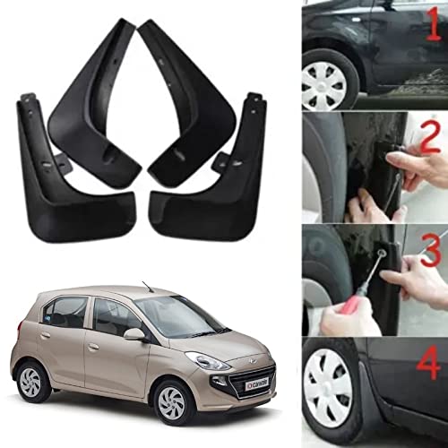 Image of Oshotto (O.E.M Fitting Cup Type) Mud Flap /Splash Guard Compatible with SANTRO (Type-2) 2018-2023 (Set of 4pc)