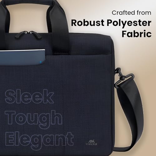 Image of RIVACASE Biscayne Laptop Bag 15.6 Inches Versatility and Style Compact Shoulder Bag for Notebooks Ultra Light Computer Bag for Women /Men /Travel /Business, Compatible with Laptop Macbook Pro 15.6 inch