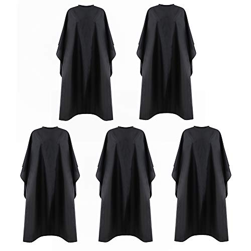 Professional Hair Cutting Cape with Adjustable Metal Snap Closure (5 Pack)