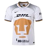 Pumas UNAM Men's Home Soccer Jersey 2022-2023 (US, Alpha, Large, Regular, Regular) Gold, White