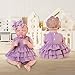 Aori Lifelike Baby Dolls Clothes 20 Inch Purple Dress Clothing Set for 17-20 in Realistic Newborn Doll Girls