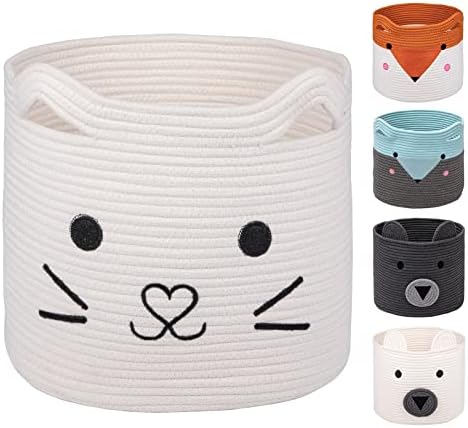 AXHOP Storage Basket Storage Box, 30x30 Toy Storage Washing Basket for Kids, kallax, Clothes, Room Décor. Cute Animal Laundry Basket, Gift Basket for Baby, Cat, Dog.