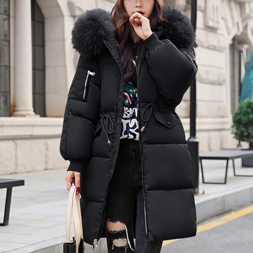 Ceboyel Women Long Puffer Winter Coat Faux Fur Hood Winter Bubble Coats Jacket Trendy Puffy Jackets Warm Outerwear Clothing2