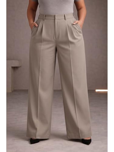 Image of KOTTY Plus Size Women's High Waist Comfortable Straight Fit Formal Pants