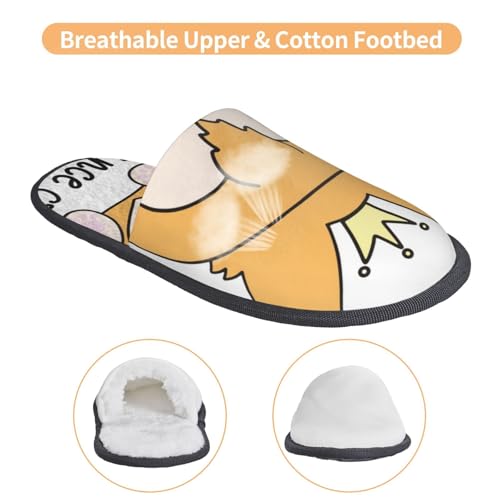 Prince Corgi Dog Print House Slippers For Women And Men,Soft Slippers With Memory Foam,Non-Slip Indoor Home Shoes3