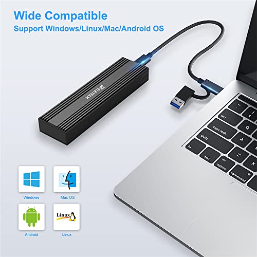 Caja externa M.2 SSD USB 3.1 Tipo C 10 Gbps negra miniatura 5