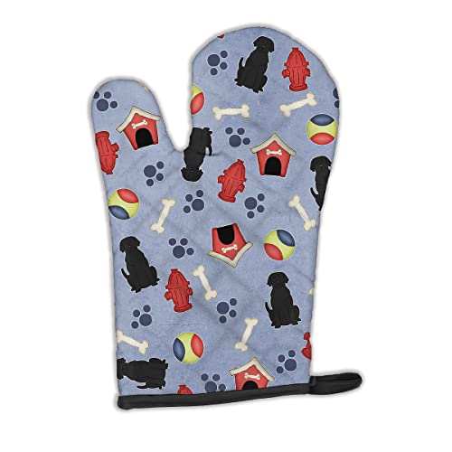 Caroline's Treasures BB2670OVMT Dog House Collection Black Labrador Oven Mitt Heat Resistant Thick Oven Mitt for Hot Pans and Oven, Kitchen Mitt Protect Hands, Cooking Baking Glove