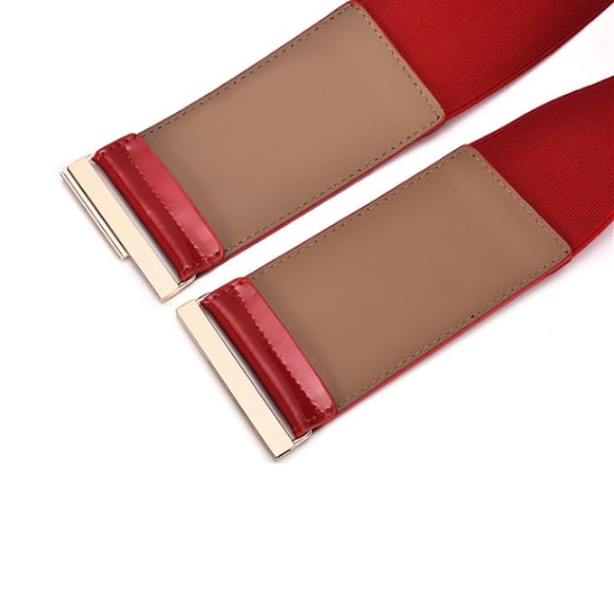 Women's Wide Waistband Decorative Dress With Leather Belt Versatile Waist Belt3