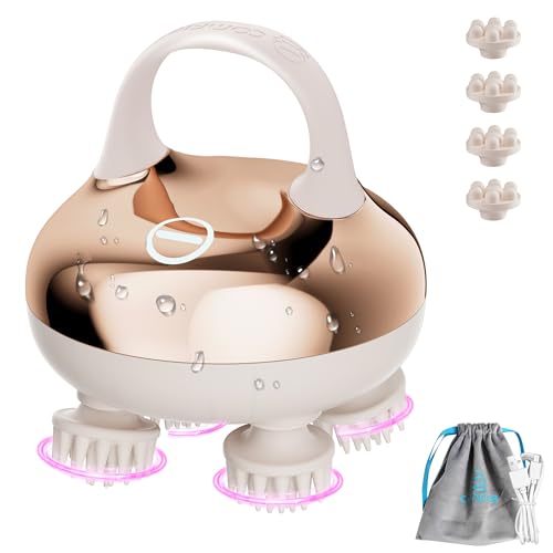 Image of COMFIER Scalp Massager Hair Growth with 3 kneading Modes,Waterproof Hair Massage with 8 Claws for Deep Cleansing,Cordless Head Massager,Body Cat Head Scratcher, Gifts for Women,Men