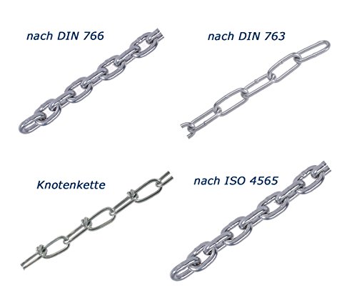 Preisvergleich Produktbild Ankerkette Knotenkette Rundstahlkette Edelstahlkette nach DIN 766, 763 ISO4565 (gemäss DIN 766, 3)