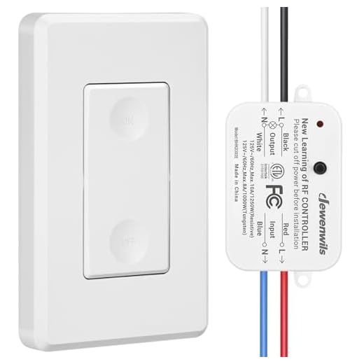 DEWENWILS Wireless Light Switch and Receiver Kit, No in-Wall Wiring Required,Remote Control Wall Switch Lighting Fixture for Ceiling Lights, Fans, Lamps,100 Ft RF Range, Programmable