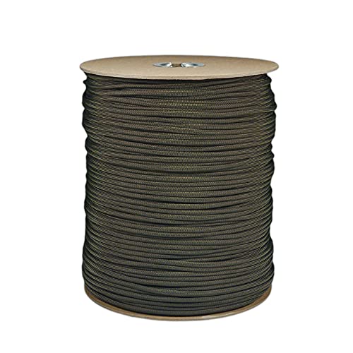 1000 Foot 550 LB Paracord Spools Type III 7 Strand Twisted Inner Cord Parachute Cord with 550 Pound Test Minimum Break Tensile Strength - Authentic 550 Cord (Olive Drab)