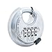 SX-790 4-Dial Combination Disc Padlock, High Security Combination Lock, Indoor, Outdoor Storage Cabinet Padlock, Durable Locker Lock, For Home Improvement, With Shielded Hardened Steel Shackle, Chrome