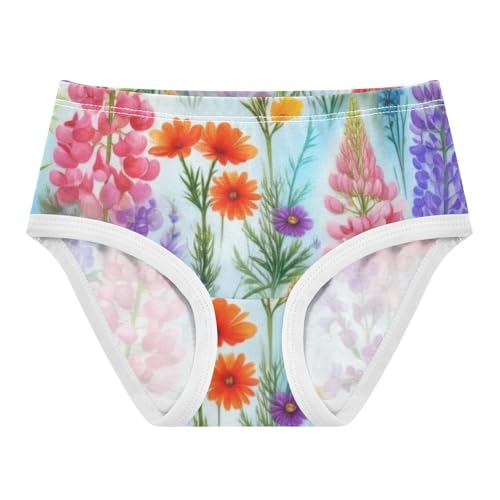 Watercolor Wildflower Pink Lupines Toddler Underwear Custom 2t Cotton Little Girl Panties Pattern Kids Briefs Undies