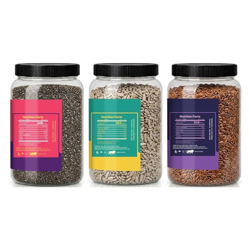 Image of LILA DRY FRUITS Seeds Combo Pack Chia Flax Sunflower Seed 100 g x 3 | Raw Mixed Seeds for Daily Nutrition, Healthy Snacking, Smoothies, Salads & Breakfast Toppings Perfect for Gifting