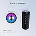 Portable Bluetooth Speaker, Bluetooth 5.4 Wireless Speaker with 20W HD Loud Stereo Sound, 15H Playtime, IP7 Waterproof, LED Lights, TWS Pairing, Built-in Mic, for Outdoor, Home, Party, Beach, Gift