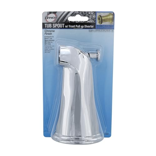 Bec de baignoire avec inverseur Delta en laiton chromé Danco, éclat durable pour salle de bain