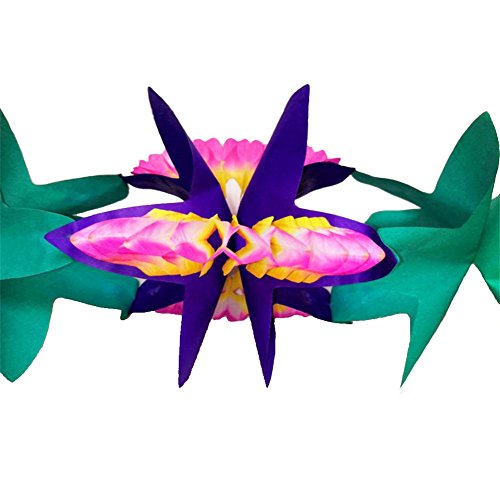 Busoha (3Pack) Tissue Flower Garland - 12 Feet Long Tropical Multicolored Paper Garland Flower Banner For Tropical Birthday Baby Shower Wedding Party Decorations Supplies #TOP5