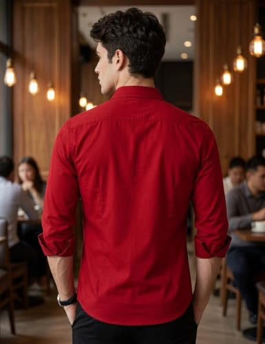 Image of Men's Double Flap Pocket | Regular Fit | Solid Spread Collar | Versatile Everyday Office Wear Comfortable |Stylish Design | Shirt
