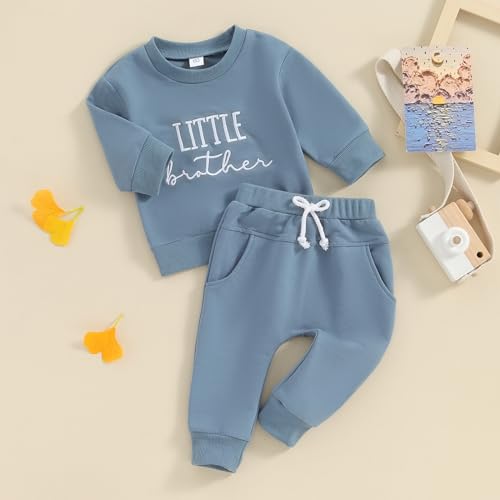 Sibling Matching Outfits Newborn Toddler Baby Long Sleeve Crewneck Sweatshirt with Pants Cute Fall Winter Clothes2