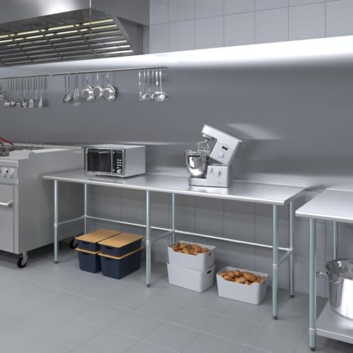 Image of 24 inchx96 inch Open Base Stainless Steel Work Table, NSF