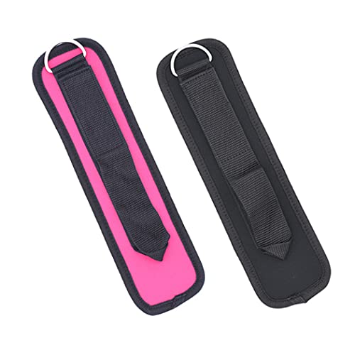 Pair of Ankle Straps for Cable Machines,Gym Cuffs with Neoprene Padding, Adjustable Velcro Strap & Heavy Duty Steel Double D Rings - Image 3