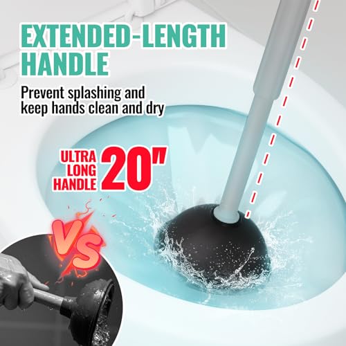 Image of 3 in 1 Toilet Brush and Plunger Set with Crevice Cleaning Brush, Toilet Plunger and Brush Set with Extra Long Handle, Plungers for Bathroom Accessories, Toilet Plunger with Holder, Dark Grey