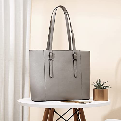 Image of Telena Laptop Tote Bag for Women, 15.6 Inch Shoulder Tote Bag Leather Briefcase for Women, Large Capacity Handbag Bags | 15.6 Inch