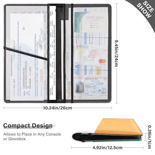 GuoChe Leather Auto Registration Insurance & ID Card Holder Men Women Truck Accessories for Cards, Essential Document Driver License Italy Flag4