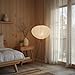 Nogy Noguchi Japanese Rice Paper Floor Lamp • 3000K Akari Standing Light for Living Room Bedroom, Modern Paper Lamp Design, Warm White Ambiance Lighting