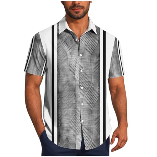 Cuban Guayabera Shirts for Men Short Sleeve Casual Button Down Shirts Summer Vacation Beach Shirt Mexican Tops