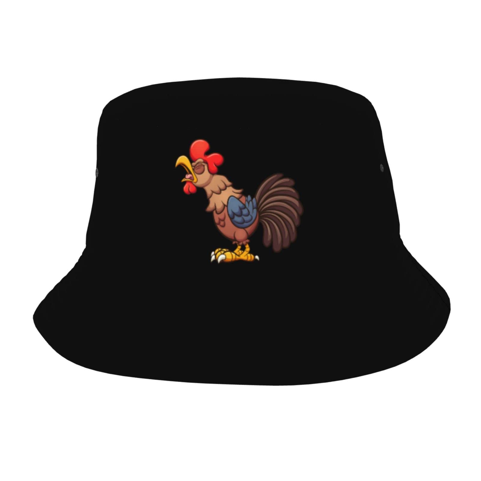 Yingd Unisex #771 Bucket Hat The Cockerel That Is Crowing Lightweight Breathable Bucket Hat Sun Beach Hat For Women And Men