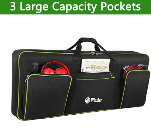 Image of GIG Master Keyboard Bag /Cover /Case for SA-76, SA-77, SA78, 44 Keys Mini Keyboard with Double Pocket(Black Green)