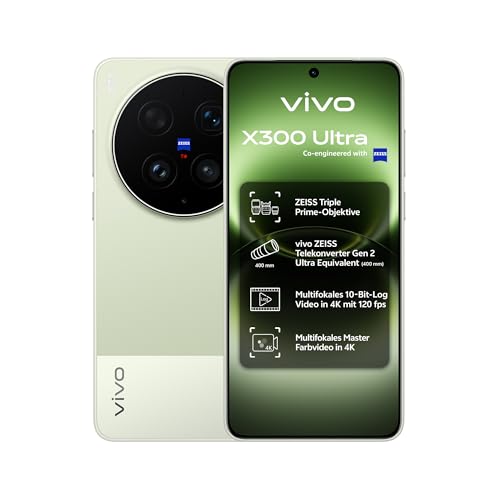 vivo X300 Ultra ZEISS Triple Prime-Objektive multifokale High-Spec-Videoaufnahme in 4K mit 120FPS 16+1.024GB Speicher 2K ZEISS Master Color Display 6.600mAh Akku Snapdragon 8 Elite Gen 5