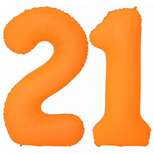 Orange Birthday Number 12 Balloon 40IN Fluorescent Orange 21 Balloon