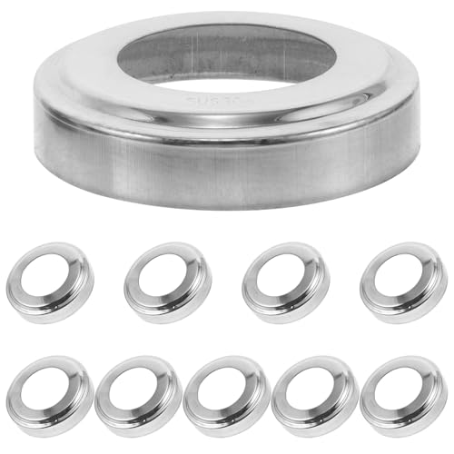 Yardwe 10pcs Pool Ladder Escutcheon Covers Stainless Steel Split Flange Handrail Shielding Plates for Inground Pool Pipe Protection and Hole Concealment