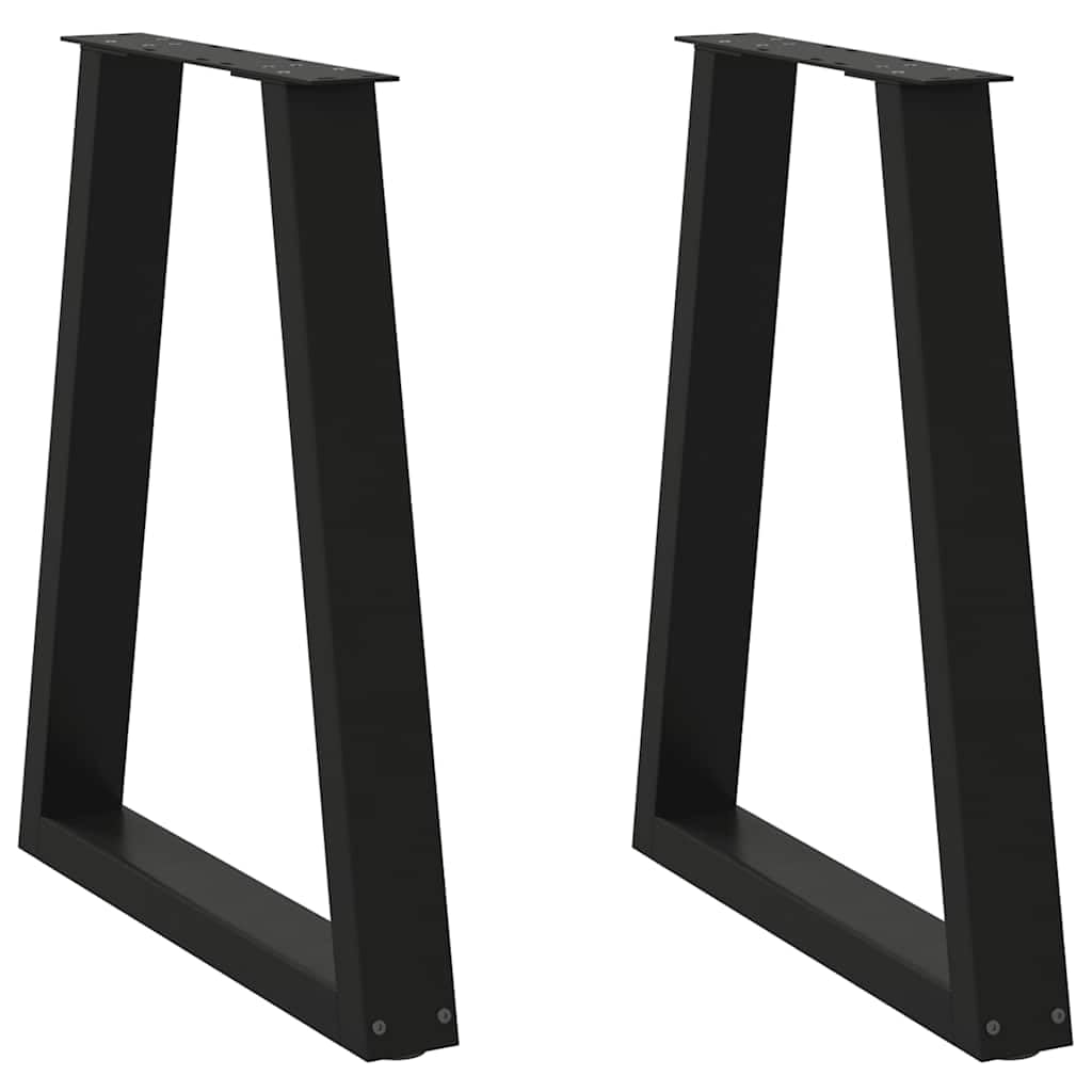 vidaXL Gambe per tavolo da pranzo a forma di V 2 pz nere 60x(72-73,3) cm in acciaio