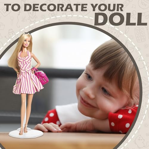 Puppenständer, Verstellbar Puppenständer Plastikpuppenständer Klar Puppen Display Halter Kunststoff Puppenständerhalter Actionfiguren Puppenzubehör für 9-11 Zoll Barbie-Puppen (Transparent, Stück, 6)