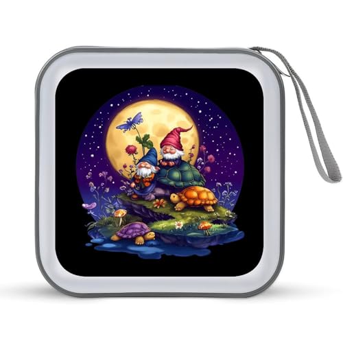 Gnomes Moon CD Case Portable DVD Holder Storage Organizer for Home Travel