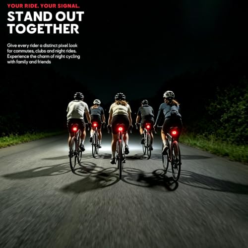 XIFOWE Smart Bike Tail Light, DIY Patterns & Text, USB-C Rechargeable, IPX5 - image 8