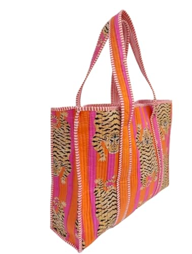 Bolso Tote acolchado de algodón 100% con estampado floral miniatura 1