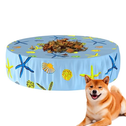 Protector de cubierta de piscina de verano, cubierta de piscina de baño para perros | manta redonda de piscina - funda protectora para piscina con cordón para mesas y bañeras