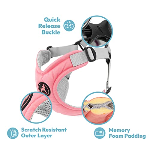 Gooby Memory Foam Step In Harness - Pink, X-Large - No Pull Small Dog Harness Patented Choke-Free X Frame - Perfect On The Go Dog Harness For Medium Dogs No Pull Or Small Dogs #TOP2