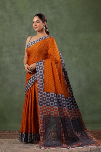 Image of TAMAIRA FASHION Mulmul Pure Cotton Saree For Woman |Office Wear Daily Wear Sarees For Women Without Blouse Piece(Available in 15 Colours)