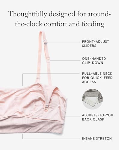 Image of Bodily Everything Bra - Wireless Nursing Bras for Breastfeeding, Soft Stretchy Maternity Sleep Bra with Clip Down Access