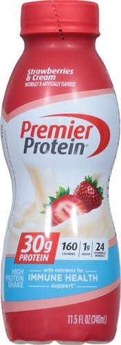 Premier Protein Shake, Strawberries & Cream, 30g Protein, 1g Sugar, 24 Vitamins & Minerals, Nutrients to Support Immune Health,11.5 fl oz - Thumbnail 2
